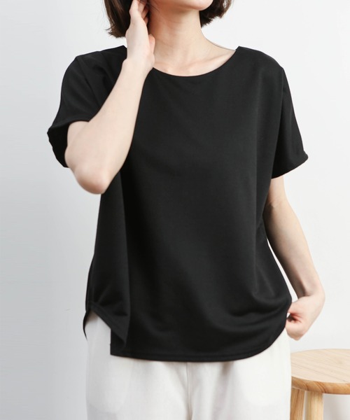RUUX(ルーフ)の「【INTER SECTION】バックタック ラウンドTシャツ(Tシャツ/カットソー・レディース・ホワイト/ブラック/ベージュ/グレー・FREE)」の3枚目の写真