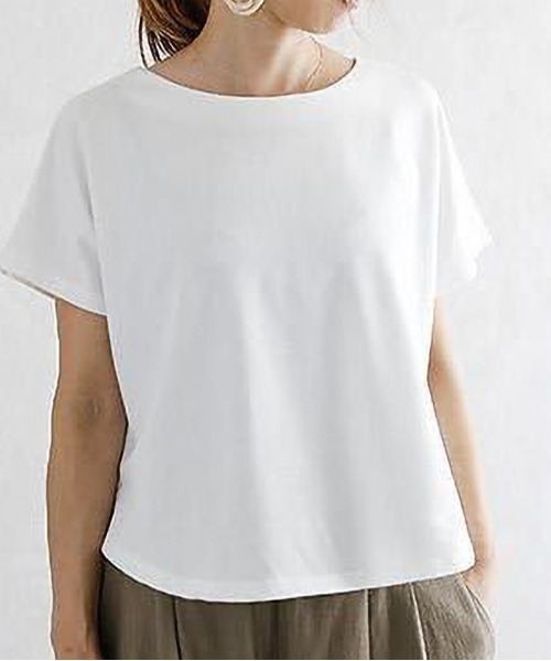 RUUX(ルーフ)の「【INTER SECTION】バックタック ラウンドTシャツ(Tシャツ/カットソー・レディース・ホワイト/ブラック/ベージュ/グレー・FREE)」の5枚目の写真