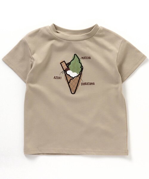 BREEZE（ブリーズ）の「アイスプリントTシャツ（Tシャツ/カットソー・キッズ・サーモンピンク/チャコール/イエロー/ライム/ピンク/レインボー/ベージュ/オフホワイト/サックスブルー/ライトグレー・90/100/110/120/80/130/140）」の4枚目の写真