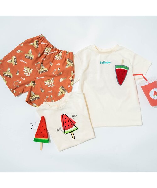 BREEZE（ブリーズ）の「アイスプリントTシャツ（Tシャツ/カットソー・キッズ・サーモンピンク/チャコール/イエロー/ライム/ピンク/レインボー/ベージュ/オフホワイト/サックスブルー/ライトグレー・90/100/110/120/80/130/140）」の18枚目の写真