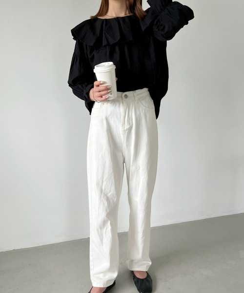 CLEA（クレア）の「シアーコットン２wayフリルブラウス（シャツ/ブラウス・レディース・ホワイト/ブラック・FREE）」の9枚目の写真