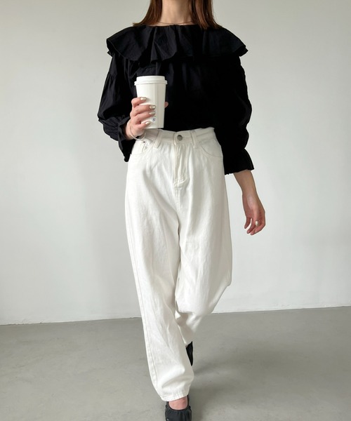 CLEA（クレア）の「シアーコットン２wayフリルブラウス（シャツ/ブラウス・レディース・ホワイト/ブラック・FREE）」の10枚目の写真