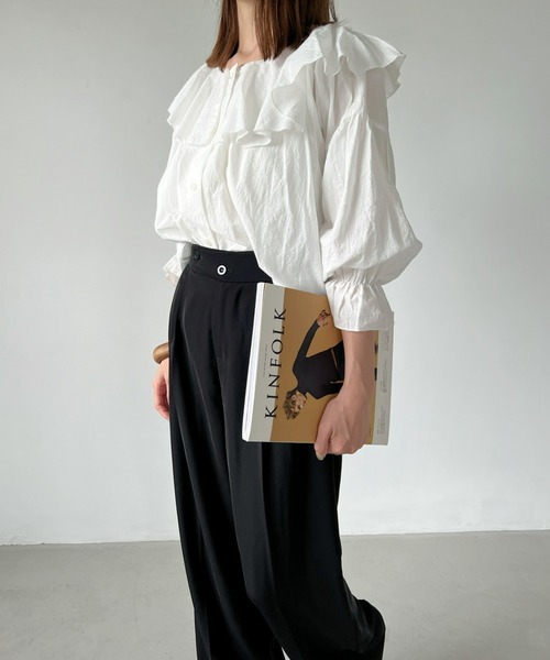 CLEA（クレア）の「シアーコットン２wayフリルブラウス（シャツ/ブラウス・レディース・ホワイト/ブラック・FREE）」の15枚目の写真