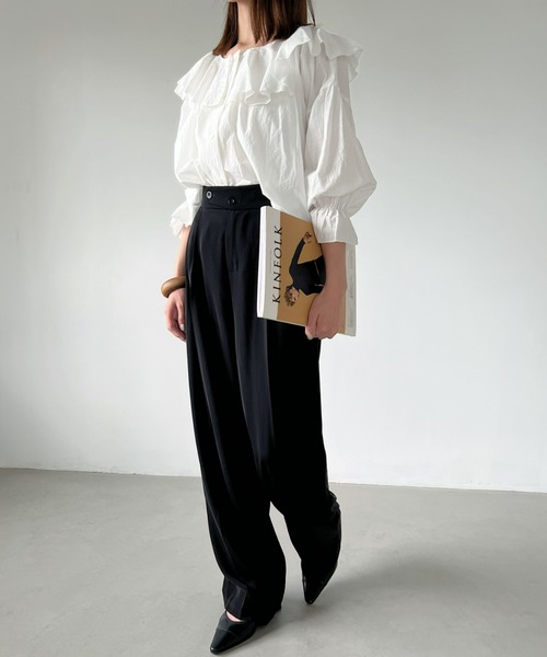 CLEA（クレア）の「シアーコットン２wayフリルブラウス（シャツ/ブラウス・レディース・ホワイト/ブラック・FREE）」の16枚目の写真