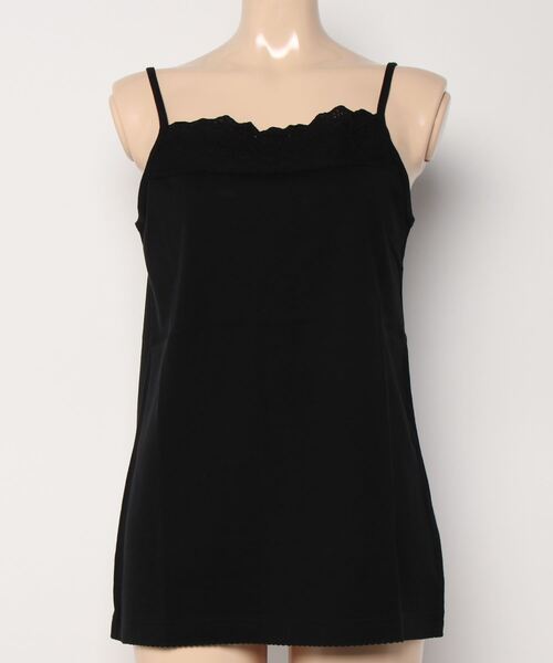 Samansa Mos2（サマンサ モスモス）の「胸元レースキャミソール（キャミソール・レディース・ブラック/ベージュ/オフホワイト/キナリ・ﾌﾘ-）」の3枚目の写真
