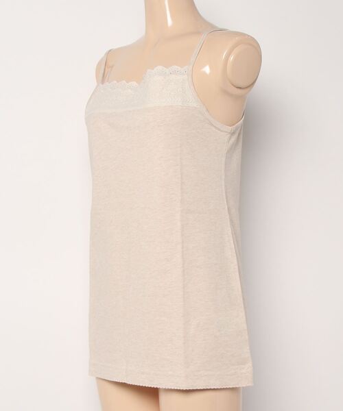 Samansa Mos2（サマンサ モスモス）の「胸元レースキャミソール（キャミソール・レディース・ブラック/ベージュ/オフホワイト/キナリ・ﾌﾘ-）」の5枚目の写真