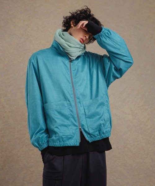 ADAM ET ROPÉ 青 ジッパー付き スタンドカラー ジャケット ADAM ET ROPÉ 青 ジッパー付き スタンドカラー ジャケット