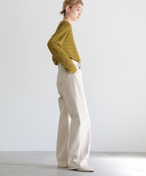 select MOCA(セレクトモカ)の「【ZOZO限定】シンプルボーダーロングTシャツ(Tシャツ/カットソー・レディース・ブラック/カーキ/グリーン/ワインレッド/ボルドー・FREE)」の13枚目の写真