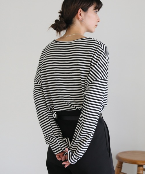セール】【ZOZO限定】シンプルボーダーロングTシャツ（Tシャツ