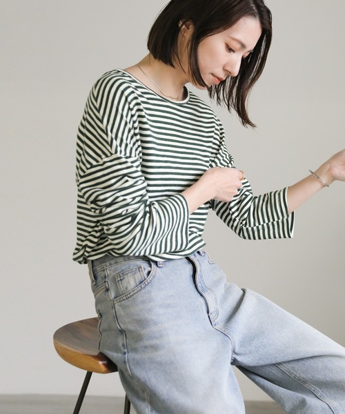 ZOZO限定】シンプルボーダーロングTシャツ（Tシャツ/カットソー