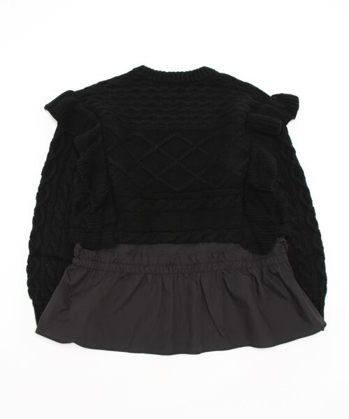 Re.Verofonna（ヴェロフォンナ）の「ポップコーンケーブル柄ドッキングプルオーバー（ニット/セーター・レディース・ブラック/カーキ/ピンク/アイボリー・MEDIUM）」の5枚目の写真