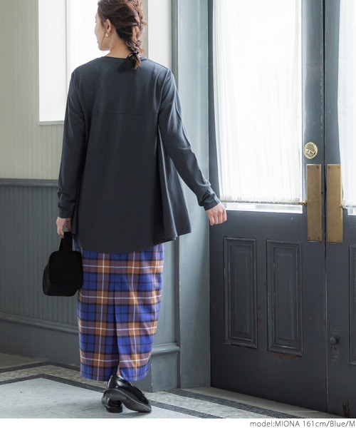 coca（coca）（コカ）の「チェック柄タイトスカート（スカート・レディース・ブラウン/ブルー・S/M/L）」の11枚目の写真