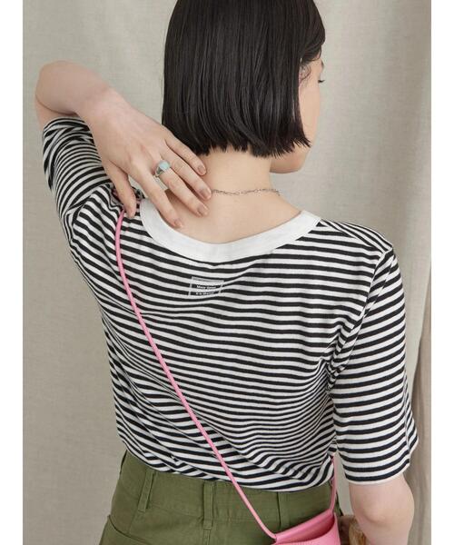 AMERICAN HOLIC（アメリカンホリック）の「モノトーンイロイロカットプルオーバー（Tシャツ/カットソー・レディース・ブラック/オフホワイト/A/B/C/D・M/L）」の13枚目の写真