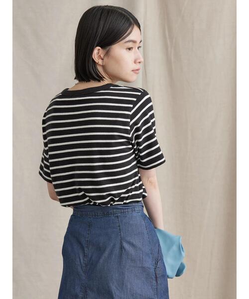 AMERICAN HOLIC（アメリカンホリック）の「モノトーンイロイロカットプルオーバー（Tシャツ/カットソー・レディース・ブラック/オフホワイト/A/B/C/D・M/L）」の21枚目の写真