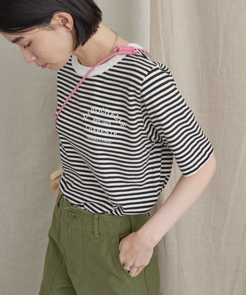 AMERICAN HOLIC（アメリカンホリック）の「モノトーンイロイロカットプルオーバー（Tシャツ/カットソー・レディース・ブラック/オフホワイト/A/B/C/D・M/L）」の5枚目の写真