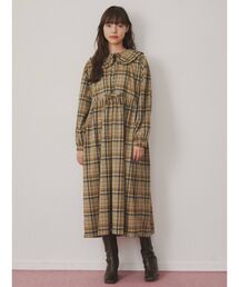 merry jenny | bear刺繍チェックワンピース(ワンピース)