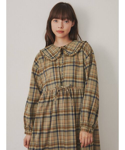 merry jenny（メリージェニー）の「bear刺繍チェックワンピース（ワンピース・レディース・イエロー/ブルー/キャメル・FREE）」の18枚目の写真