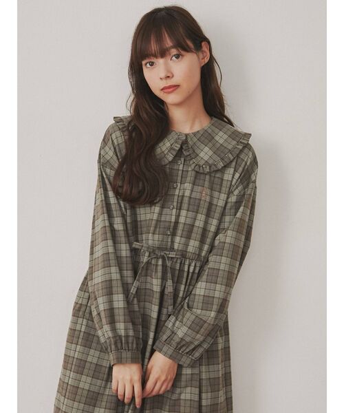 merry jenny（メリージェニー）の「bear刺繍チェックワンピース（ワンピース・レディース・イエロー/ブルー/キャメル・FREE）」の19枚目の写真