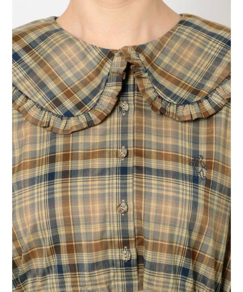 merry jenny（メリージェニー）の「bear刺繍チェックワンピース（ワンピース・レディース・イエロー/ブルー/キャメル・FREE）」の7枚目の写真