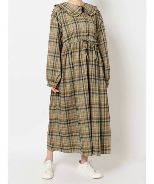 merry jenny（メリージェニー）の「bear刺繍チェックワンピース（ワンピース・レディース・イエロー/ブルー/キャメル・FREE）」の8枚目の写真