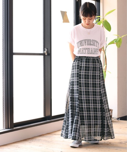 cepo(セポ)の「シアーチェックフレアースカート WEB限定カラー(スカート・レディース・ブラック/ブラウン/グリーン・M)」の7枚目の写真