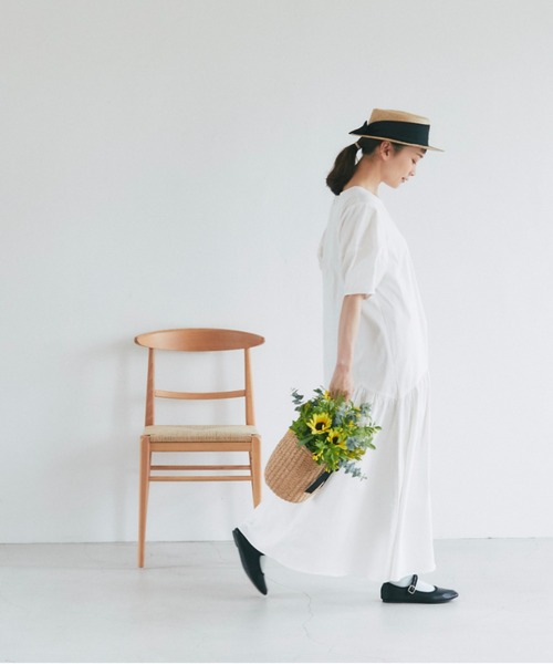 and R（アンドアール）の「サイドギャザーマキシワンピース（ワンピース・レディース・オフホワイト/ブラック・FREE）」の15枚目の写真