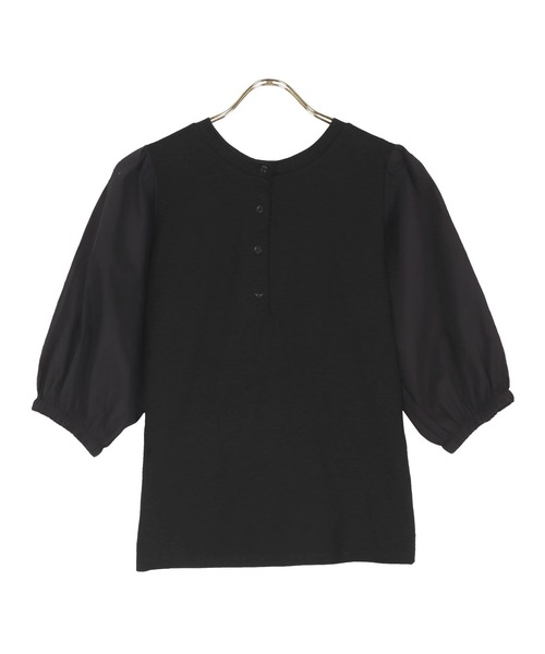 KOBE LETTUCE（コウベレタス）の「前後2way異素材切り替えトップス[C6352]（Tシャツ/カットソー・レディース・ホワイト/ブラウン/ブラック・FREE）」の12枚目の写真