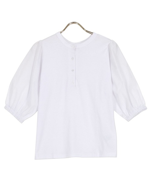 KOBE LETTUCE（コウベレタス）の「前後2way異素材切り替えトップス[C6352]（Tシャツ/カットソー・レディース・ホワイト/ブラウン/ブラック・FREE）」の13枚目の写真