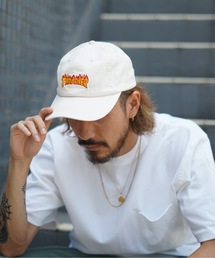 THRASHER | FLAME LOGO WASHED TWILL 6P CAP/スラッシャー帽子(キャップ）(キャップ)