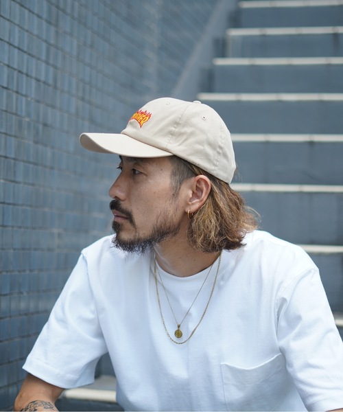 THRASHER（スラッシャー）の「FLAME LOGO WASHED TWILL 6P CAP/スラッシャー帽子(キャップ）（キャップ・メンズ・ブラック/アイボリー/ベージュ・FREE）」の16枚目の写真