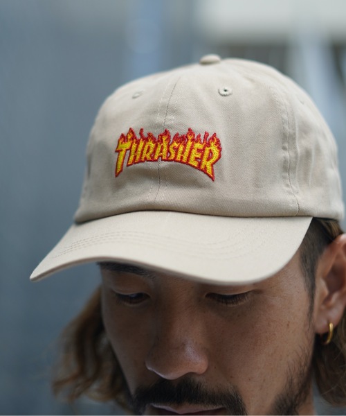 THRASHER（スラッシャー）の「FLAME LOGO WASHED TWILL 6P CAP/スラッシャー帽子(キャップ）（キャップ・メンズ・ブラック/アイボリー/ベージュ・FREE）」の19枚目の写真