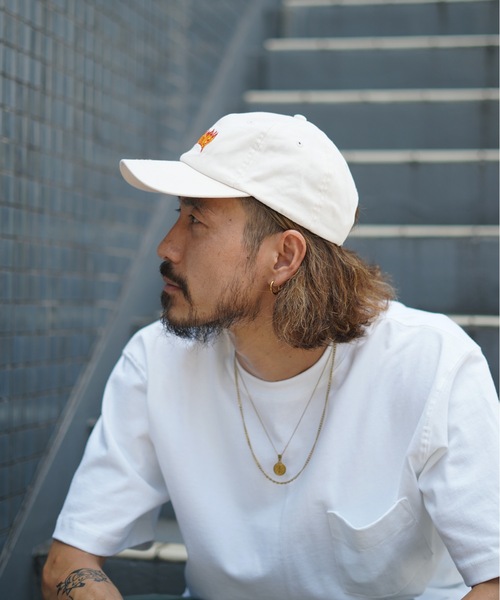 THRASHER（スラッシャー）の「FLAME LOGO WASHED TWILL 6P CAP/スラッシャー帽子(キャップ）（キャップ・メンズ・ブラック/アイボリー/ベージュ・FREE）」の6枚目の写真