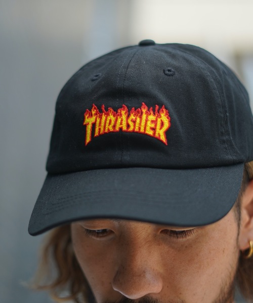 THRASHER（スラッシャー）の「FLAME LOGO WASHED TWILL 6P CAP/スラッシャー帽子(キャップ）（キャップ・メンズ・ブラック/アイボリー/ベージュ・FREE）」の14枚目の写真