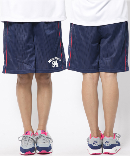 X-girl(エックスガール)の「【SEDA5月号掲載】MESH SHORTS(その他パンツ・レディース・マルチ/ネイビー/ライトブルー・SMALL/MEDIUM)」の1枚目の写真