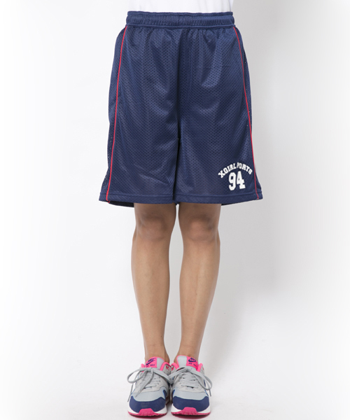 X-girl(エックスガール)の「【SEDA5月号掲載】MESH SHORTS(その他パンツ・レディース・マルチ/ネイビー/ライトブルー・SMALL/MEDIUM)」の4枚目の写真