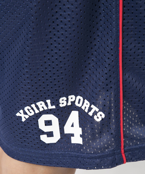 X-girl(エックスガール)の「【SEDA5月号掲載】MESH SHORTS(その他パンツ・レディース・マルチ/ネイビー/ライトブルー・SMALL/MEDIUM)」の6枚目の写真