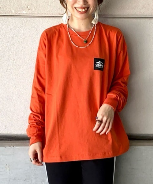 CAMP7（キャンプセブン）の「【CAMP7】ベーシックロゴロンＴ ワンポイント 抗菌防臭 Tシャツ クルーネック（Tシャツ/カットソー・メンズ・ネイビー/オレンジ/ホワイト/ブラック/グリーン・XL/L/S/M）」の5枚目の写真