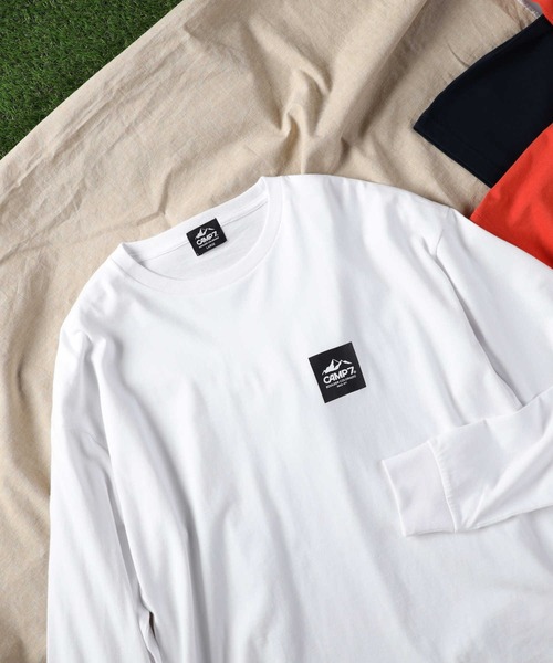 CAMP7（キャンプセブン）の「【CAMP7】ベーシックロゴロンＴ ワンポイント 抗菌防臭 Tシャツ クルーネック（Tシャツ/カットソー・メンズ・ネイビー/オレンジ/ホワイト/ブラック/グリーン・XL/L/S/M）」の8枚目の写真