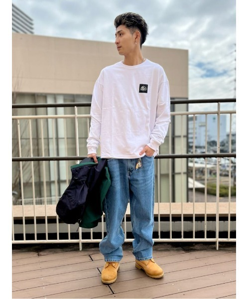 CAMP7（キャンプセブン）の「【CAMP7】ベーシックロゴロンＴ ワンポイント 抗菌防臭 Tシャツ クルーネック（Tシャツ/カットソー・メンズ・ネイビー/オレンジ/ホワイト/ブラック/グリーン・XL/L/S/M）」の6枚目の写真