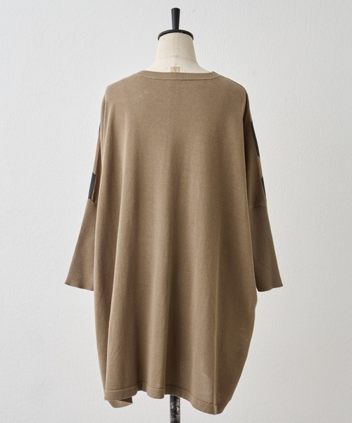 新品　ビアズリー 袖リブニットコンビブラウス　グレー BEARDSLEY（ビアズリー）の「袖リブニットコンビブラウス