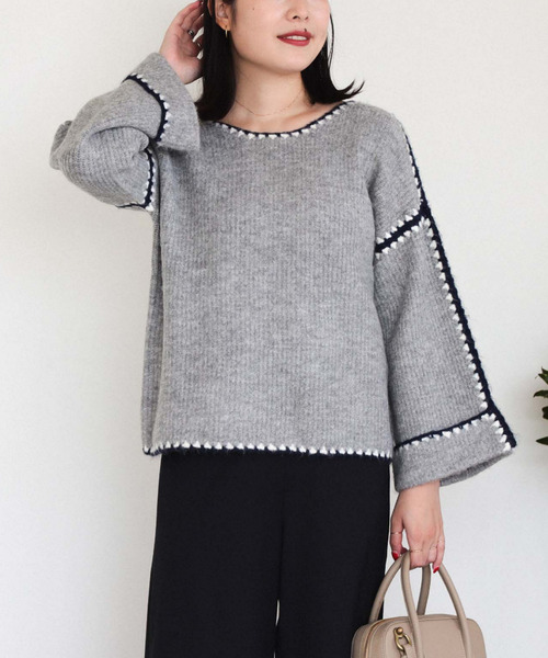 【美品✨】nagonstans ハンドステッチプルオーバーニット 刺繍 ハンドステッチ プルオーバー（ニット/セーター）｜BEAMS HEART