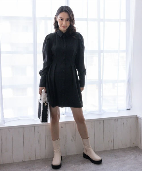 clear（クリア）の「タンクソールショートブーツ（ブーツ・レディース・ブラック/アイボリー・M/L）」の6枚目の写真