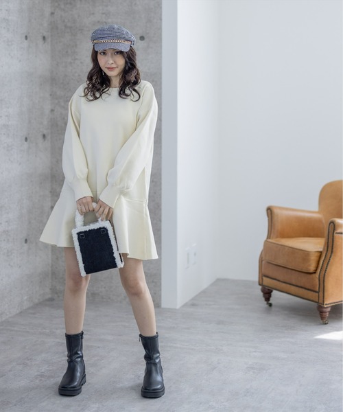 clear（クリア）の「タンクソールショートブーツ（ブーツ・レディース・ブラック/アイボリー・M/L）」の8枚目の写真