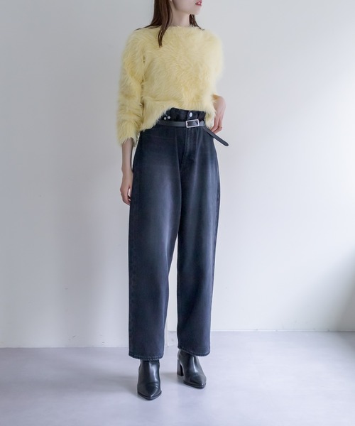 mystic(ミスティック)の「シャギーショートカーディガン(カーディガン/ボレロ・レディース・ブラック/グレー/オフホワイト/イエロー・FREE)」の11枚目の写真