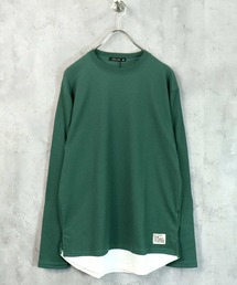 SHISKY | 裾フェイクワッフル長袖Tシャツ(Tシャツ/カットソー)