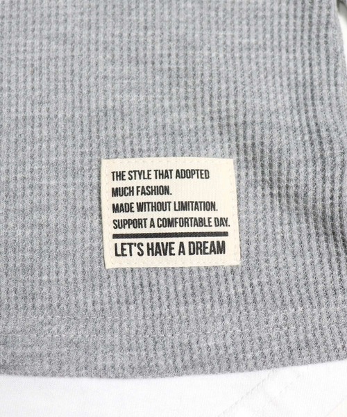 SHISKY（シスキー）の「裾フェイクワッフル長袖Tシャツ（Tシャツ/カットソー・メンズ・ブラック/ダークグリーン/ベージュ/ネイビー/杢グレー/チャコール/ブラック系/グレー系/グレー系1/ベージュ系/ダークグリーン系/ネイビー系・M/L/XL）」の19枚目の写真