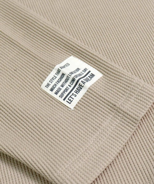SHISKY（シスキー）の「裾フェイクワッフル長袖Tシャツ（Tシャツ/カットソー・メンズ・ブラック/ダークグリーン/ベージュ/ネイビー/杢グレー/チャコール/ブラック系/グレー系/グレー系1/ベージュ系/ダークグリーン系/ネイビー系・M/L/XL）」の16枚目の写真