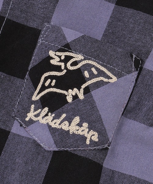 kladskap（クレードスコープ）の「恐竜フード着脱式チェック長袖シャツ（シャツ/ブラウス・キッズ・レッド/ブルーグレー・100cm/120cm/110cm/130cm/90cm）」の8枚目の写真