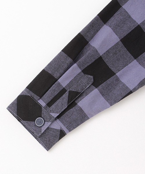 kladskap（クレードスコープ）の「恐竜フード着脱式チェック長袖シャツ（シャツ/ブラウス・キッズ・レッド/ブルーグレー・100cm/120cm/110cm/130cm/90cm）」の7枚目の写真