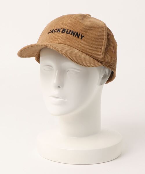 ブラック コーデュロイ ワッペンバイザー ジャックバニー 新品 ゴルフウェア ジャックバニー ワッペンサンバイザー コーデュロイ サンバイザー